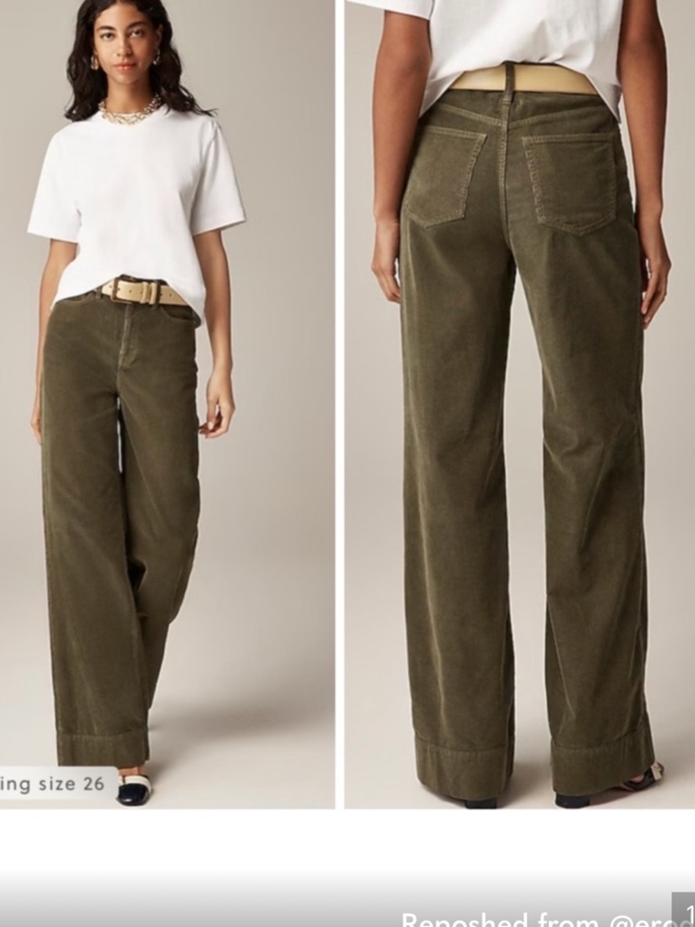 J CREW WIDE LEG CORDUROY JEANS PANTS 29